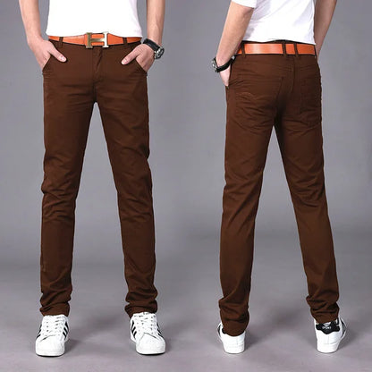 2022 Spring summer New Casual Pants Men Cotton Slim Fit Chinos Fashion Trousers Male Brand Clothing 9 colors Plus Size 28-38