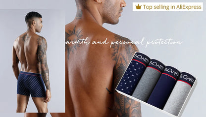 4 stücke Weihnachten Schlüpfer der Männer Baumwolle Shorts Marke Druck Männer Unterhosen Brief Bund Boxer Briefs Sexy Unterwäsche Männer Boxer