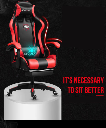 WCG Gaming Stuhl Computer Stuhl Hochwertiger Gaming Stuhl Leder Internet LOL Internet Cafe Racing Stuhl Bürostuhl Gamer Neu