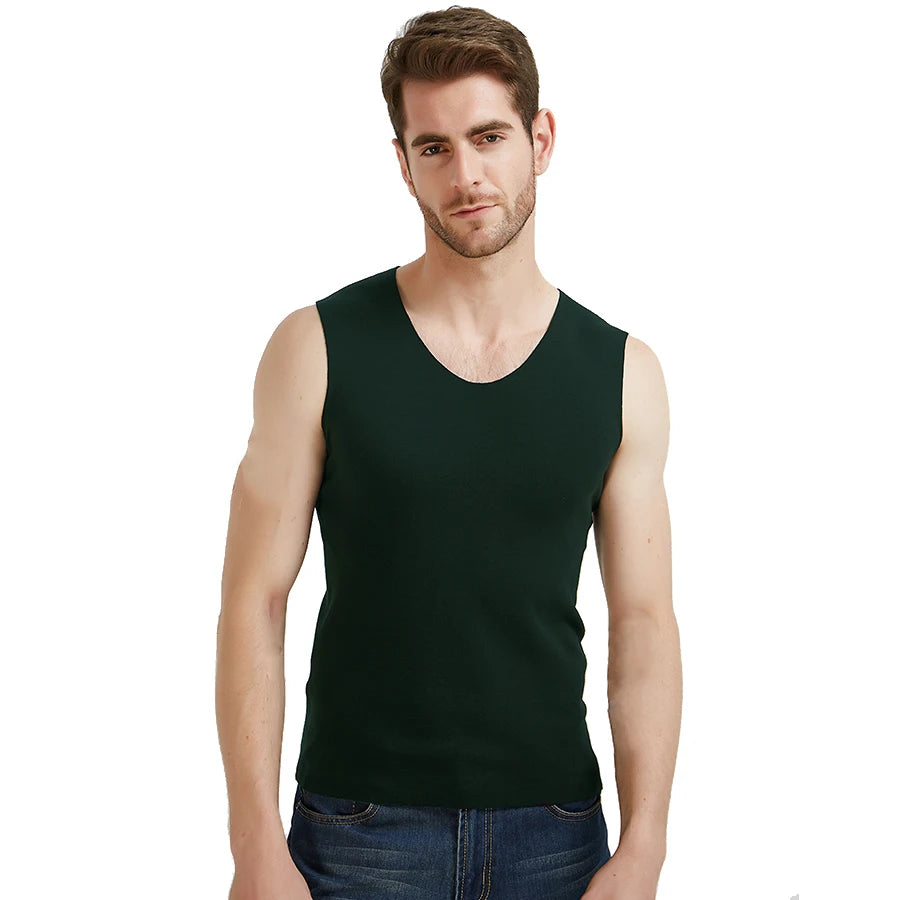 Warm Tank Tops Men Winter Thick Clothes Fitness Thick Heating Fiber Vest Male Sleeveless Tops Slim Casual Seamless Undershirt.