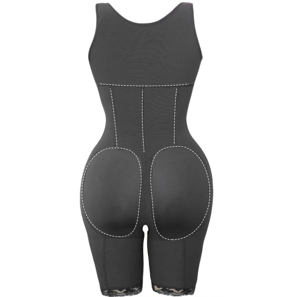 Zip Waist Lace Slimming Shaper Corset Control Shapewear Butt Lifter Strap Body Shaper Underwear Bodysuit Women Plus Size S-6xl