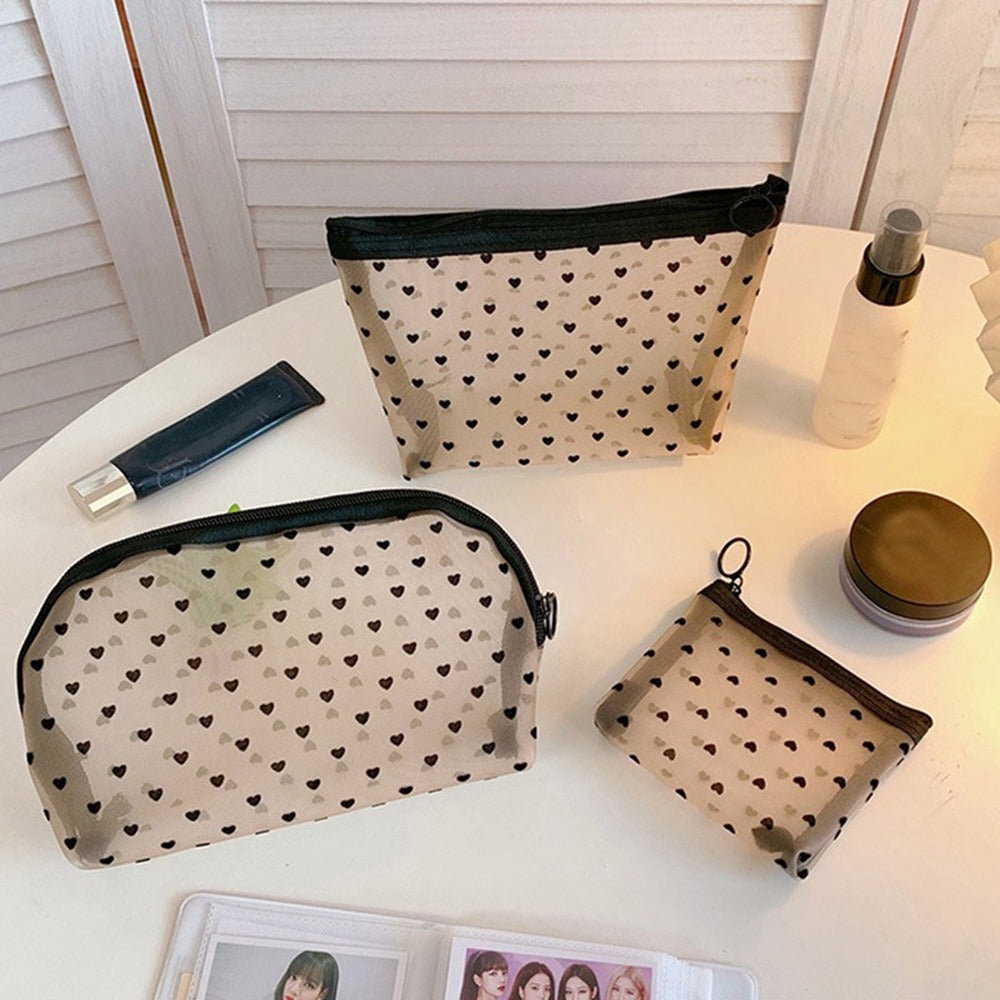 Women Mesh Cosmetic Bag Travel Storage Makeup Bag Organizer Female Make Up Pouch Portable Small Large Toiletry Beauty Case.