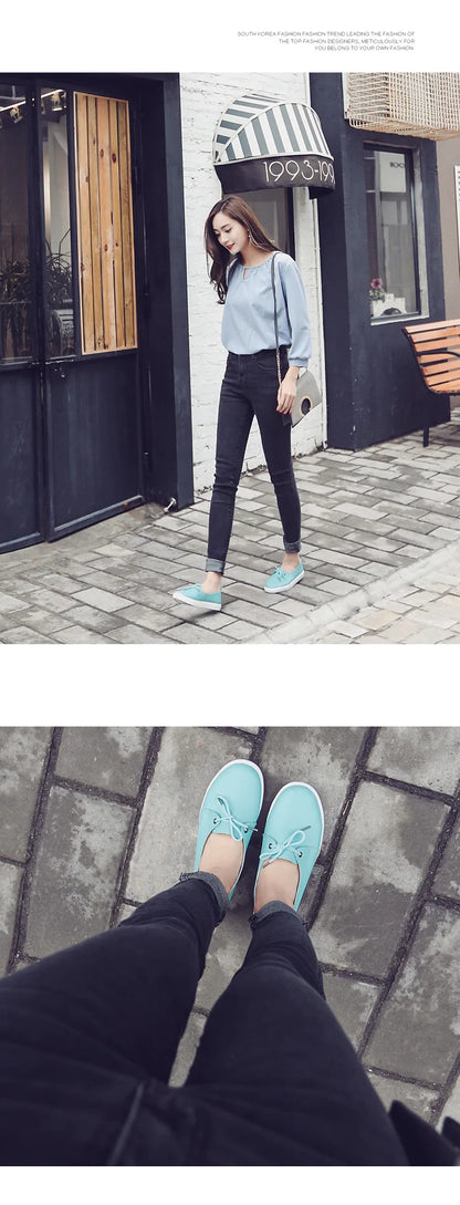 WOIZGIC Women Students Gril Female Genuine Leather White Shoes Flats Platform Lace Up Korean Casual Vulcanized Shoes FEZ-173.