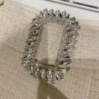 2022 Spring Autumn New shiny sequins Plaid Shorts with Belt for Lady Rhinestone Bright Silk Tweed Folding Short Boots Women.