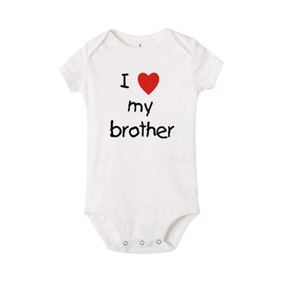 Ich liebe meine Schwester Bruder Zwillinge Baby Kurzarm Body Neugeborene Baby Jungen Mädchen Säugling Sommer Strampler Kleidung Overall Geschenke.