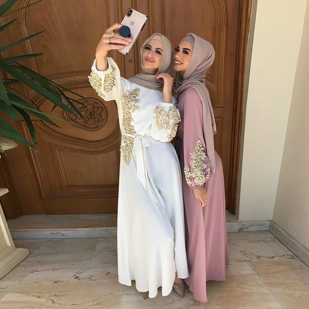 Ramadan Kaftan Dubai Abaya Turkey Muslim Women Hijab Dress Islam Caftan Marocain Dresses Vestidos Eid Mubarak Robe Femme Abayas.