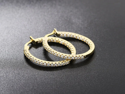Hoop Earrings for Women Fashion Trend Micro-inlaid Zircon Small & Big Pierced Cartilage Ear Hoops Punk Jewelry Accessories E398.