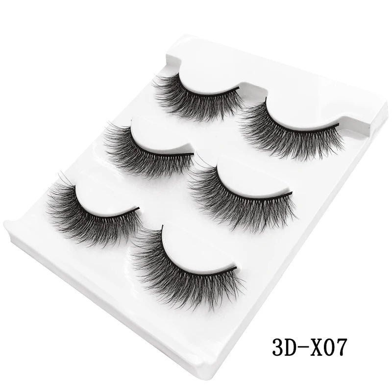3 Pairs natural false eyelashes thick makeup real 3d mink lashes soft eyelash extension fake eye lashes long mink eyelashes 3d.