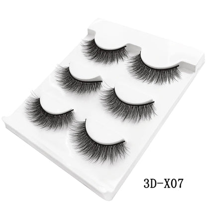 3 Pairs natural false eyelashes thick makeup real 3d mink lashes soft eyelash extension fake eye lashes long mink eyelashes 3d.