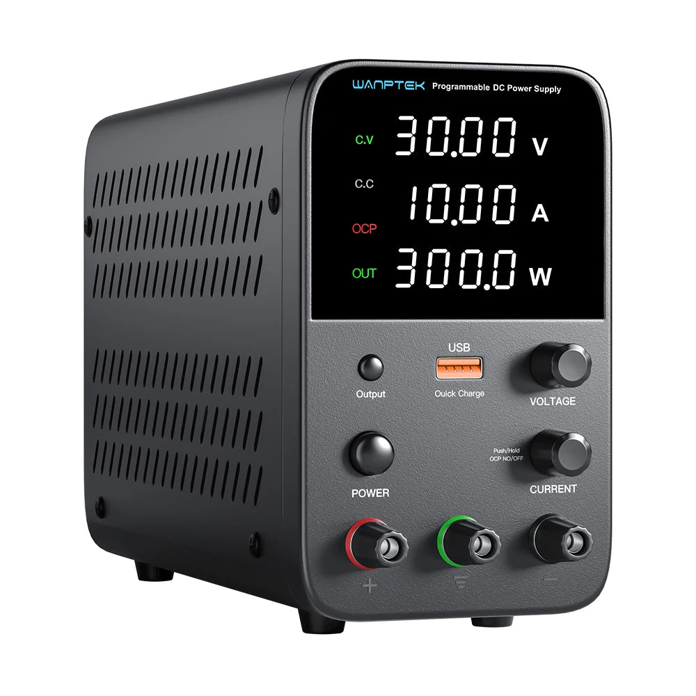 Wanptek Adjustable DC Power Supply 30V 10A LED Lab Bench Power Source Stabilized Switch Power Supply Voltage Regulator 60V 5A.