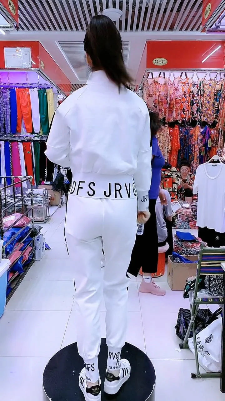 Women's Sportswear Suit 2025 Autumn Winter New Casual Fashion Korean Slim Coat Long Sleeve Sweater Pants Two Piece Set For Women.