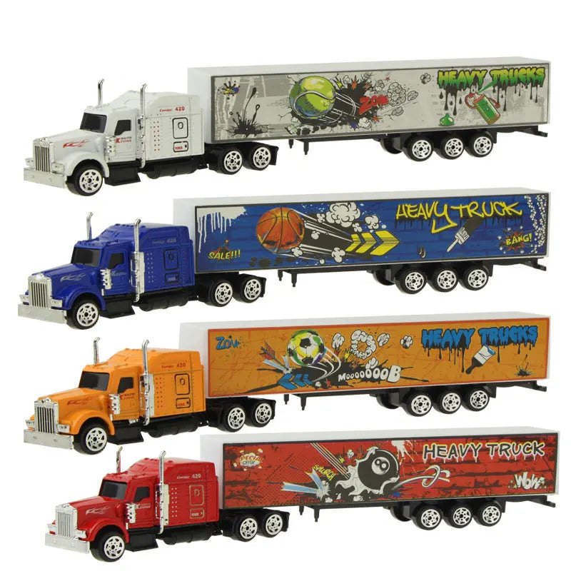 1 Pcs Sliding Alloy Truck Model Diecast Car Toy Container Oil Truck Tank Multi-color Vehicles Toys Birthday Gift for Children.