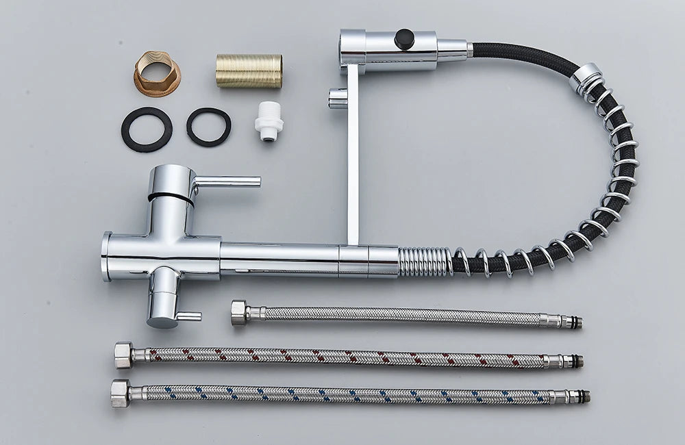 Filter Kitchen Faucet 2 In 1 Pull Down 360° Flexible Drinking Pure Water Purification Faucets Brass Hot Cold Water Mixer Tap