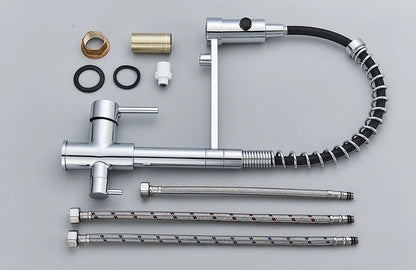 Filter Kitchen Faucet 2 In 1 Pull Down 360° Flexible Drinking Pure Water Purification Faucets Brass Hot Cold Water Mixer Tap