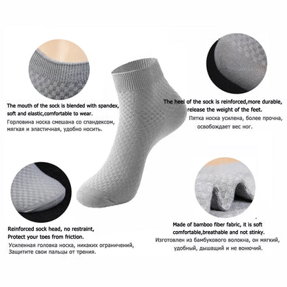 10 Pairs High Quality Bamboo Fiber Men's Socks Business Breathable Deodorant Compression Socks Men Long Big Size EUR 38-46.