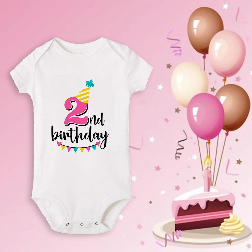 Neugeborenen Baby Ein Jahr Alt Geburtstag Bodys Jungen Mädchen Geboren Krabbeln Nette Drucken Overalls Kleinkind Infant Kleidung Geburtstag Geschenke.