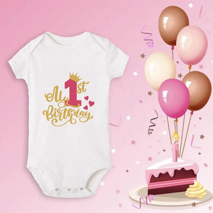 Neugeborenen Baby Ein Jahr Alt Geburtstag Bodys Jungen Mädchen Geboren Krabbeln Nette Drucken Overalls Kleinkind Infant Kleidung Geburtstag Geschenke.