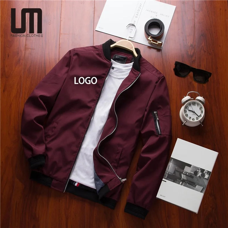 Liu Ming Autumn Winter Men Casual Streetwear Hip Hop Plus Size Zipper Bomber Jacket Coat.