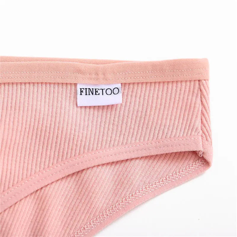 FINETOO 4Pcs/Set M-4XL Cotton Panties Female Underpants Sexy Panties for Women Briefs Underwear Plus Size Pantys Lingerie.