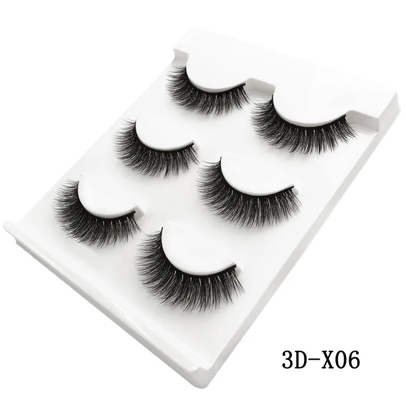 3 Pairs natural false eyelashes thick makeup real 3d mink lashes soft eyelash extension fake eye lashes long mink eyelashes 3d.