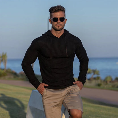 New Fashion Winter Hooded Sweater Men Warm Turtleneck Mens Sweaters Slim Fit Pullover Men Classic Sweter Men Knitwear Pull Homme.
