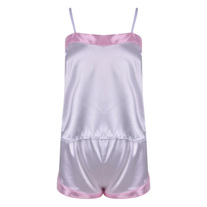 Satin-Pyjama, sexy Pyjama, Nachthemd, Nachtwäsche, Heimkleidung, Tops und kurze Damen-Seidenpyjamas, einfarbig, Damen-Pyjama-Set, 2023, Neu
