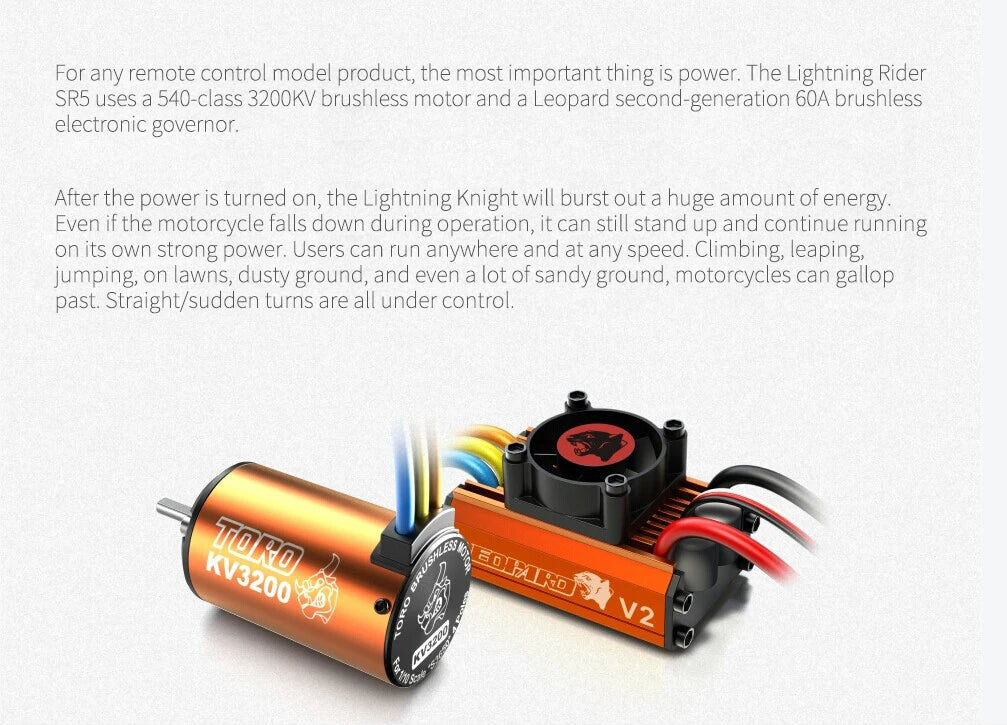 SKYRC SR5 Motorcycle RTR Brushless 1/4 Simulation RC Electric Remote Control Off-Road Cars Dirt Bike Adult Children's Toys.