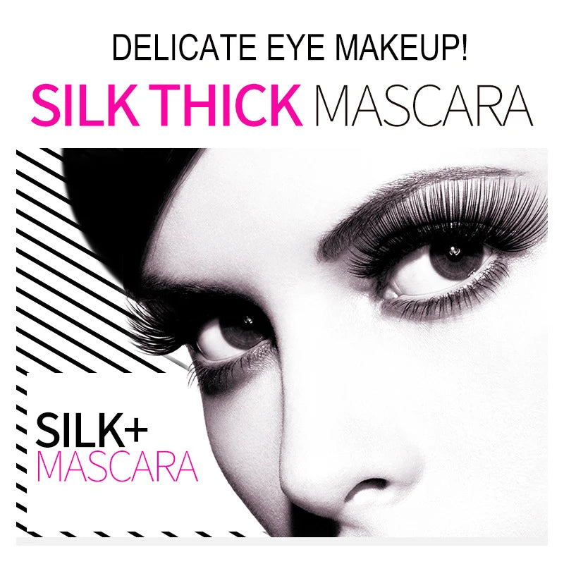 Silk Mascara 1+1 4D Fiber Cosmetics 3D Mascara Eyelashes Lengthening Full Professional Makeup Eyelash False Eyelashes.