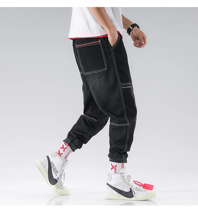 2025 New Streetwear Hip Hop Cargo Pants Men's Jeans Elastic Harun Joggers In Autumn and Spring Men ClothIng.