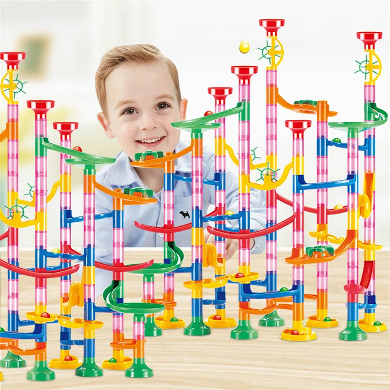 29-142PCS Marble Run Building Blocks Marbles Slide Toys For Children DIY Creativity Constructor Educational Toys Children Gift.