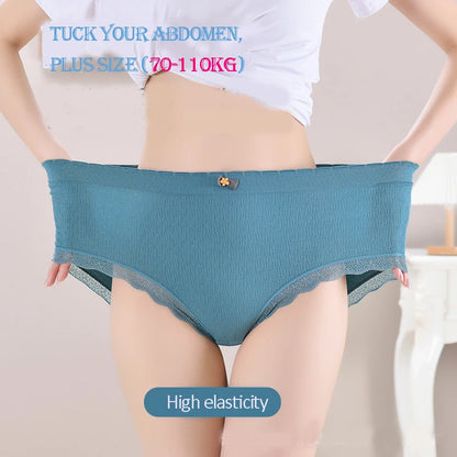 4Pcs Plus Size Underwear Women's Panties High Waist Sexy Panties Seamless Briefs Female Girls Lingerie Graphene Pantys Ladies.