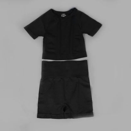 Women Vital Seamless Yoga Fitness Clothing Set High Waist Gym Leggings Crop Tops Sports Tracksuit Plush Up Sports Outfits