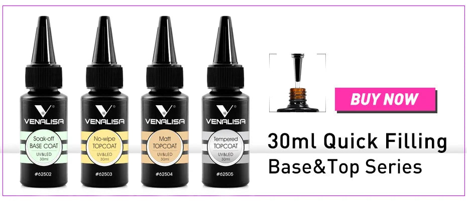 15ml VENALISA Gel Nail Polish Highly Pigmented Full Coverage Nail Gel Lacquer Semi Permanent Beauty Matt Top Coat Gel Varnish
