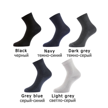 10 Pairs High Quality Bamboo Fiber Men's Socks Business Breathable Deodorant Compression Socks Men Long Big Size EUR 38-46.
