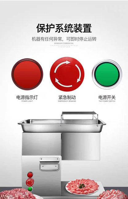 Meat Slicer Stripping Cutter Machine,Fresh Meat Cube Dicer Cutting Machine 110/220V 400kg/h.