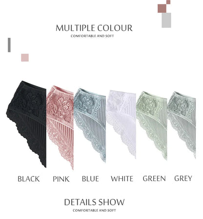 FINETOO 3Pcs/set Women Cotton Panties M-2XL Low-Rise Underwear Trendy Patchwork Lace Briefs Female Soft Underpants Lingerie 2022.