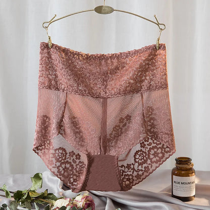 Women Lace High Waist Panties Sexy Mesh Girdle Waist Underwear Quality Plus Size Butt Lifter Knickers Tummy Slim Control Briefs