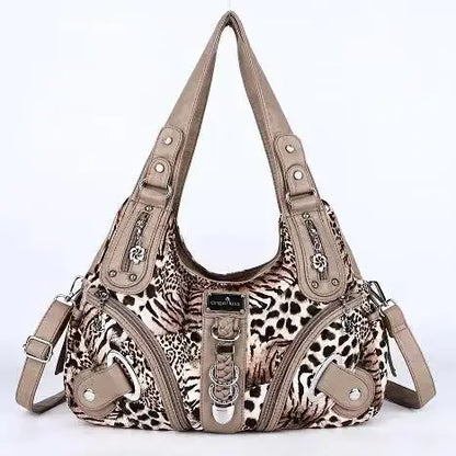 Angelkiss Women Handbags Large Women's Shoulder Bag Leopard Print Top-Handle Fashion Satchel Dumpling Shoulder Tote Hobos Bag.