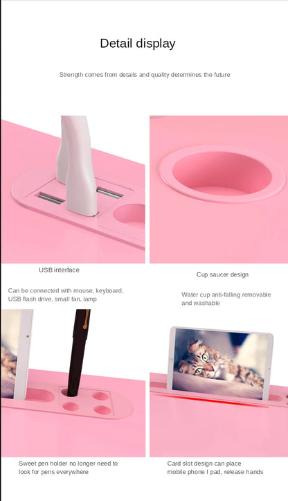 Klappbarer Laptop-Schreibtisch für Zuhause, für Bett und Sofa, Laptop-Betttablett, Tisch, Schreibtisch, tragbarer Schoßschreibtisch zum Arbeitszimmer und Lesen, Bett-Tablett-Tisch