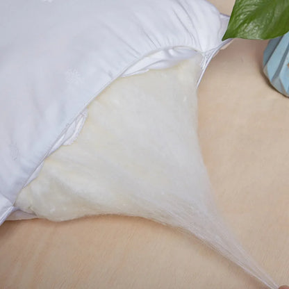 Mulberry Silk Pillows For Sleeping 48*74cm Natural Silk Filling Jacquard Anti Mite Soft Health Care Bedding Hotel Neck Pillows.