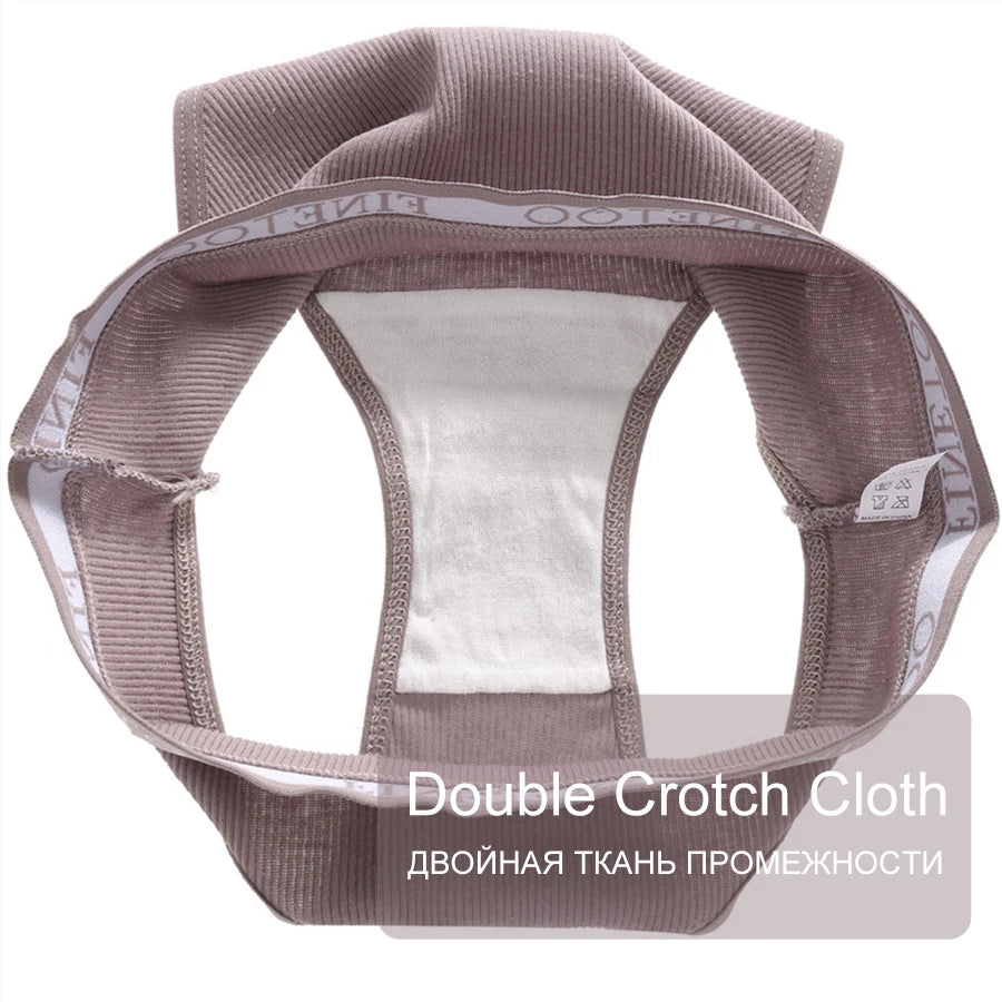 FINETOO 3PCS/Set Women's Underwear Cotton Panty Sexy Panties Female Underpants Solid Color Panty Intimates Women Lingerie M-2XL