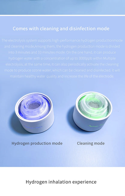 Max 3000ppb Hydrogen Rich Water Generator- 3 in 1 use(Breath with tube) DuPont SPE+PEM Dual Chamber H2 electrolysis Water Bottle.