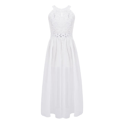 Kinder Mädchen Hochzeit Geburtstag Party Kleid Ärmelloses Blumen Spitze Strass Tanz Kleid Body für Pageant Bühne Leistung