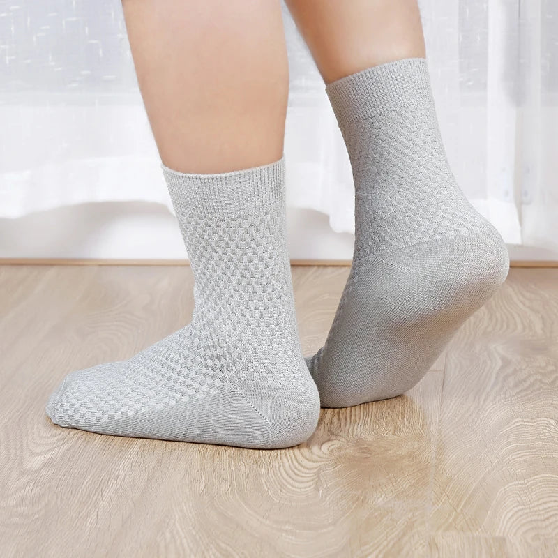 10 Pairs High Quality Bamboo Fiber Men's Socks Business Breathable Deodorant Compression Socks Men Long Big Size EUR 38-46.