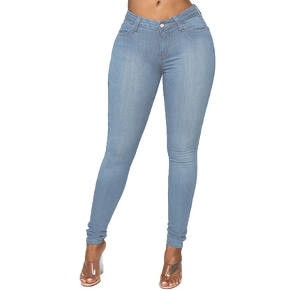 XS-6Xl High Waist Stretch Skinny Pencil Jeans Pants Women Plus Size Denim Trouser.
