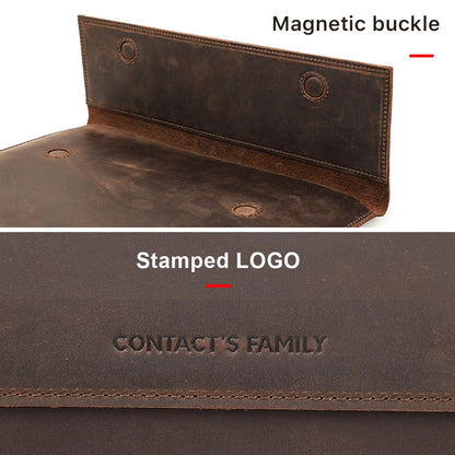 Genuine Leather Laptop Case For Macbook Air 13 M1 M2 M3 M4 Macbook Pro 14 15 16 Sleeve Cover Men Notebook Computer Carrying Bag.