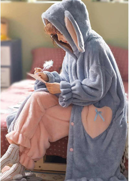 Winter Flannel Pajamas Set For Women Animal Thick Warm Sleepwear Hooded Nightgown With Pants Loose Pyjamas Suit Homewear Clothes.