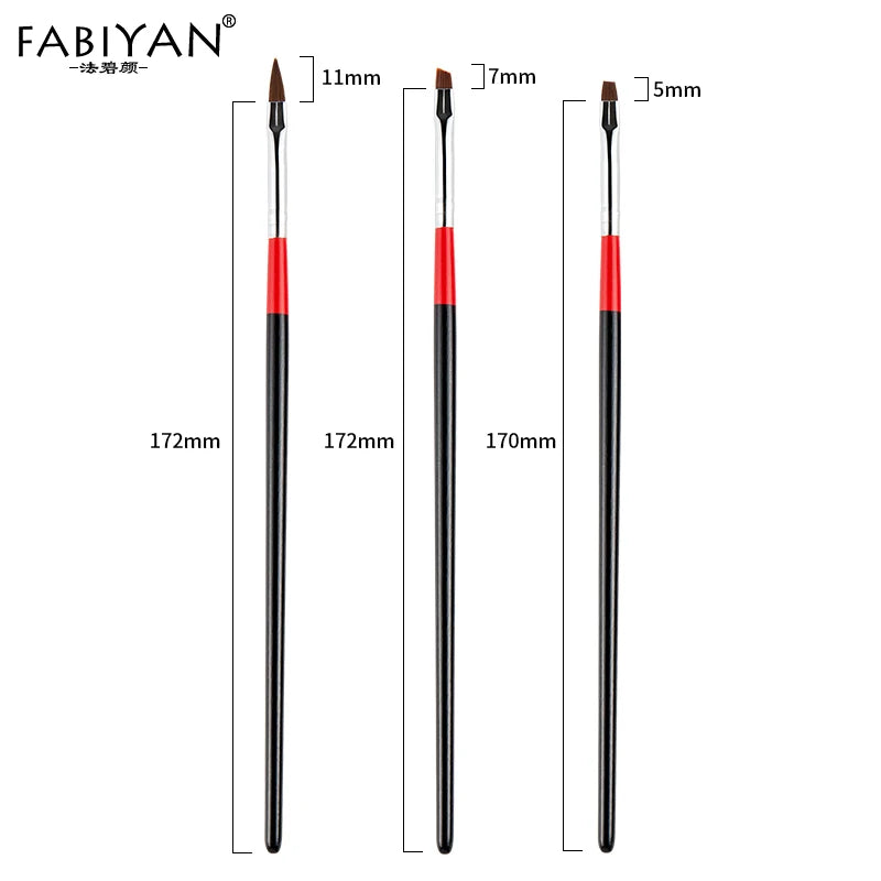 7 Size Nail Art Brush Flat Acrylic Drawing Pen UV Gel Polish French Design Painting Extension Coating Tools Set Manicure.