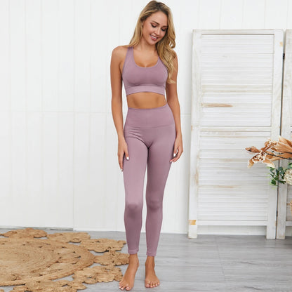 2pcs seamless hyperflex workout sport outfits for women sportswear athletic clothes gym Long Sleeve Crop Top High Waist Leggings.