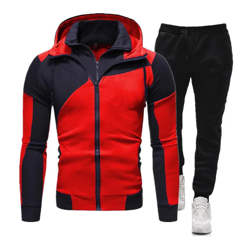 Spring Autumn 2020 Men's Sweat Suit Set Tracksuit Men Outfit Full Sleeve Tops with Hood Outdoor Sport Wear Men's Hooded Suit.